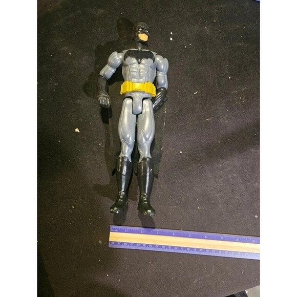 Batman Action Figure 12" Tall with Cape & Utility Belt Gray Suit DC Comics Toy - Picture 4 of 4